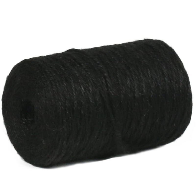 PH PERKHOMY PerkHomy Natural Jute Twine 600 Feet Long Colored Twine Rope for Crafts Gift Wrapping Packing Gardening and Wedding Decor (Black) - Image 3